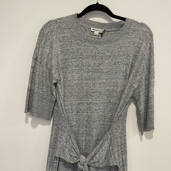 Whistles Milla Tie-Waist Dress in Gray - Picture 6 of 11